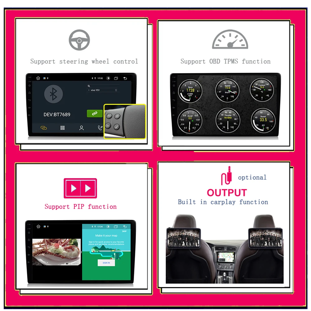 Автомобильный DVD плеер 4 Гб + 64 ГБ 2din Android 10 GO для Toyota Yaris 2012 2013 20014 2015 2016 2017