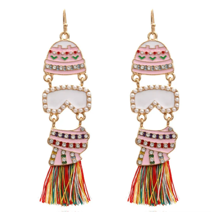

Fashion Cartoon Eay Hat Tassel Earrings for Woman 2021 New Girls Sweet Simulated Pearl Ear Jewelry