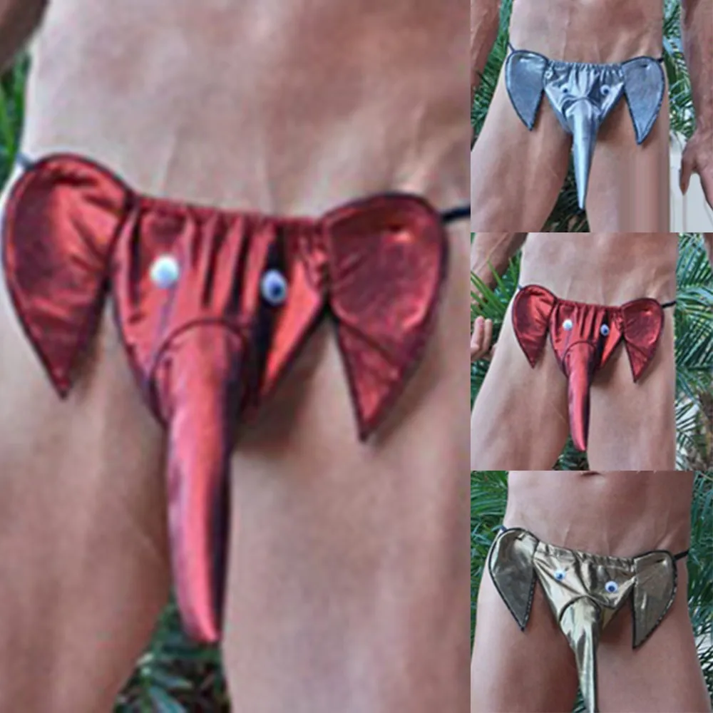 

Hot Sexy Men Underwear Boy Elephant Bulge Pouch Mens Elastic T Back Men Patent Leather Lingerie Briefs Thong Erotic Panties Male
