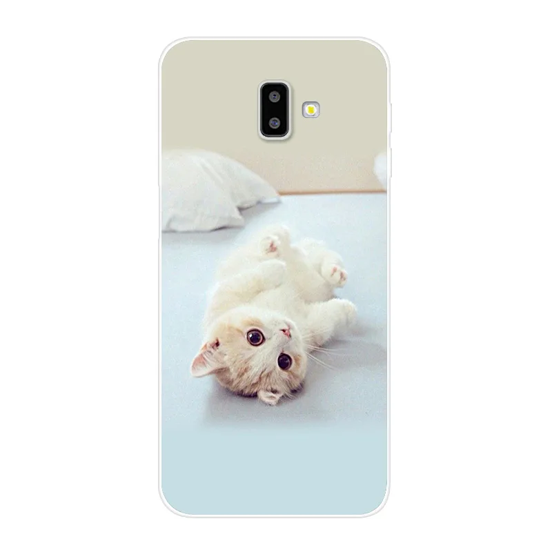 Серый Чехол J6plus Capas для samsung J6 Plus, силиконовый мягкий чехол из ТПУ с принтом для samsung Galaxy J6 Plus J 6 Plus J610 J610F J6+ чехол - Цвет: Серый