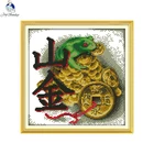 Набор для вышивки крестиком, Набор для вышивки сделай сам с золотым рисунком вены, 14 карат, белый, 11 карат, ручная работа, для украшения дома