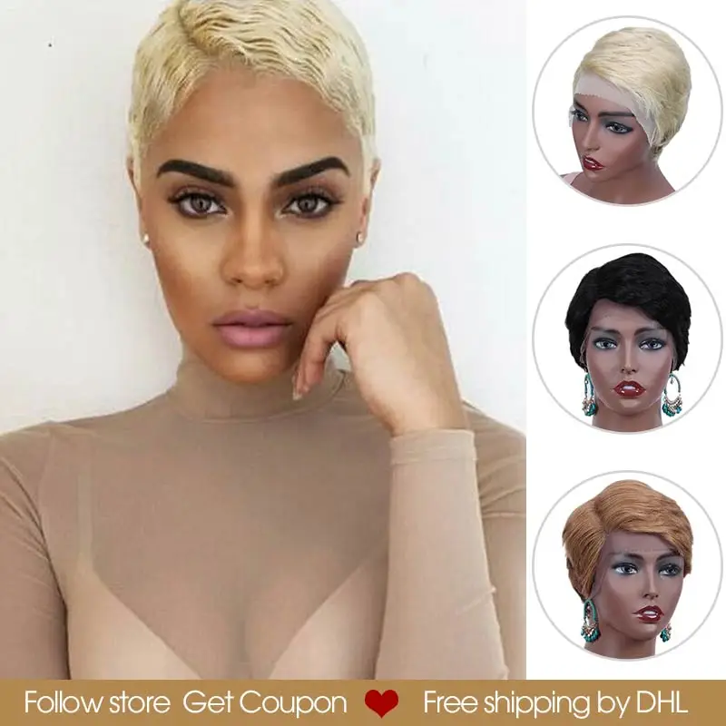 Короткие прямые парики Ребекка из человеческих волос на шнуровке спереди для