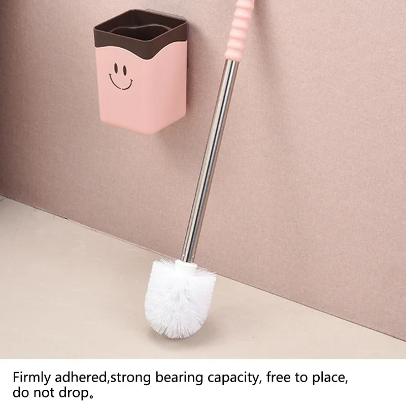 

Toilet Brush with Holder Set Bathroom Cleaning Brushes Toilet Scrubber Wall-Mounted No Dead Corner Soft Bristles Toilet Brushes