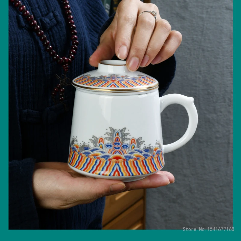 

Китайские чайные чашки WANGYIRUO для разделения чая и воды, керамические чайные чашки для конференц-зала, деловые подарки, офисные чайные чашки ...