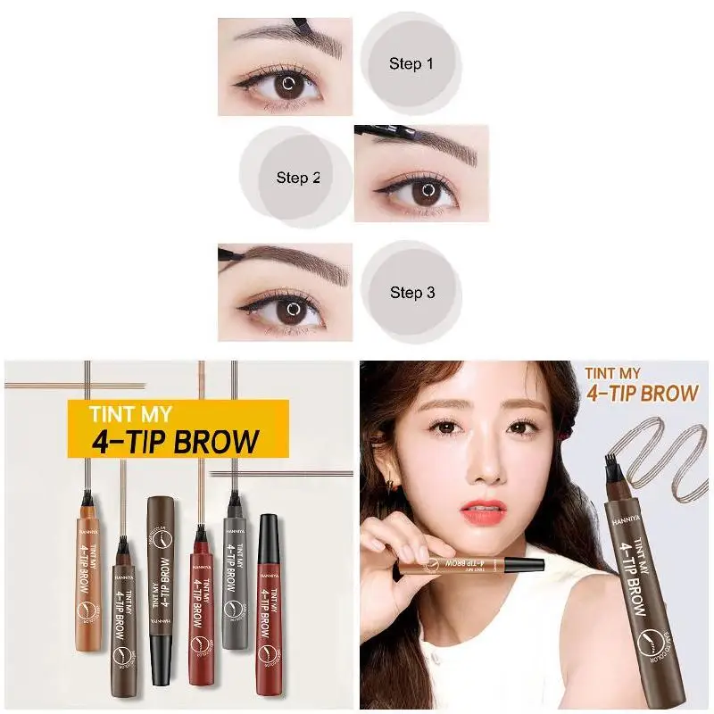 BearPaw ручка для бровей водостойкая вилка кончик для бровей карандаш для татуировки долговечный Профессиональный тонкий эскиз жидкий карандаш для бровей