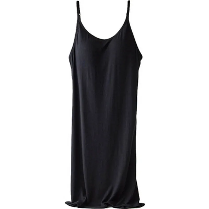 

Halter Dress At Home Comfortable Medium-Length Padded Dress Nightgown Lactation No Underwear