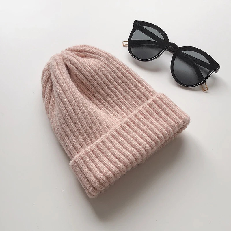 Pink Шерстяная шапка, утолщенная теплая Вертикальная вязаная шапка с острым носком, женская зимняя шапка, детская зимняя шапка, женская вязаная шапка kippah шапка шапки женские шапка шляпа шапка шапки шапка зимняя зимняя - Цвет: Pink