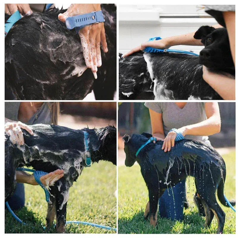 

Silicone Pet Bathing Tool Comfortable Massager Shower Tool Cleaning Washing Bath Sprayers Dog Brush Pet Scrubber Hose Adapters