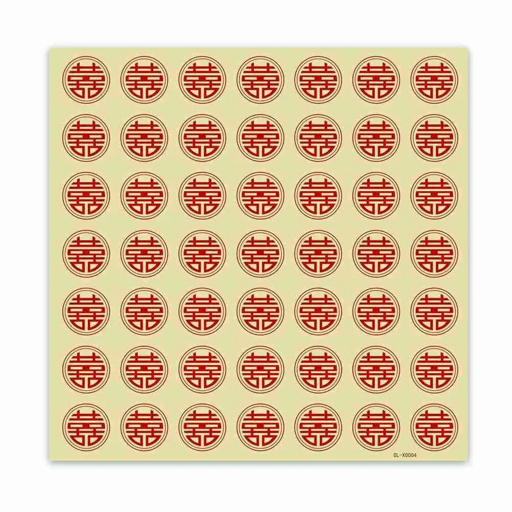 

10 Sheets Red Letter Labels Chinese Style Wedding Stickers Paper Packaging Sticker Candy Dragee Bag Gift Box Packing Bag Decor