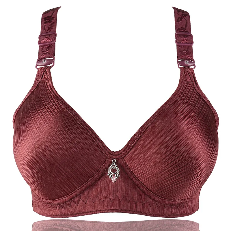 Wine Red Luckymily, большие размеры 36-44, BC, женские бюстгальтеры, пуш-ап, бюстгальтер, нижнее белье, беспроводной бюстгальтер, для девушек, сексуальный, без косточек, нижнее белье, 6 цветов - Цвет: Wine Red