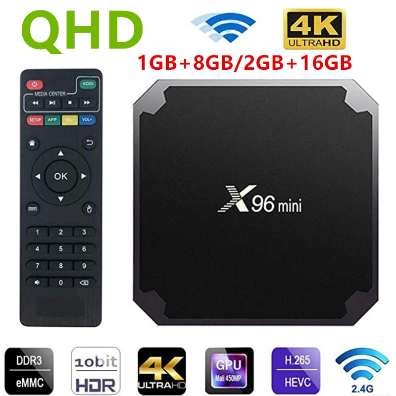 ТВ приставка QHDTV X96 Mini Android 9 0 8 + 16 ГБ Bluetooth S905W 4 ядра|ТВ-приставки и медиаплееры| |