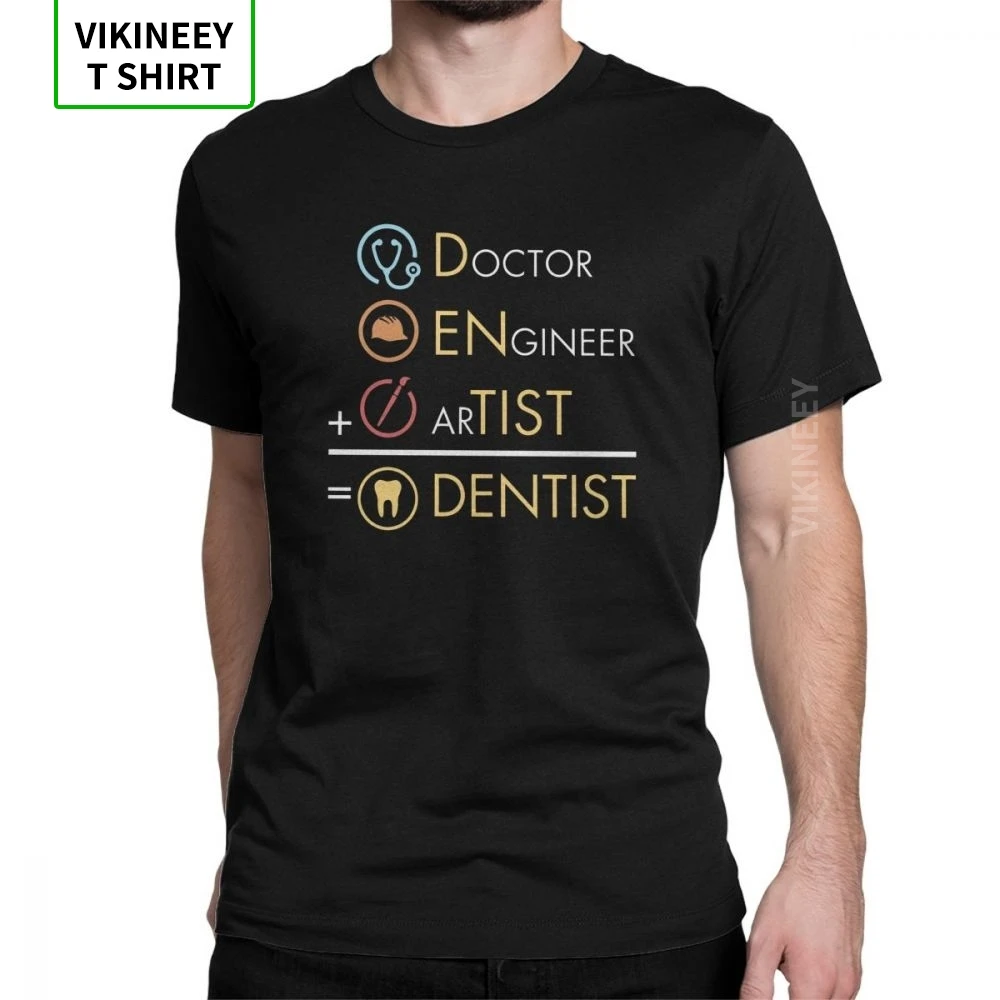 Doctor Engineer Artist Vintage T Shirt Men Dentist Funny Dental Student Short Sleeve Tops Adult Tees 100% Cotton O-Neck T-Shirt