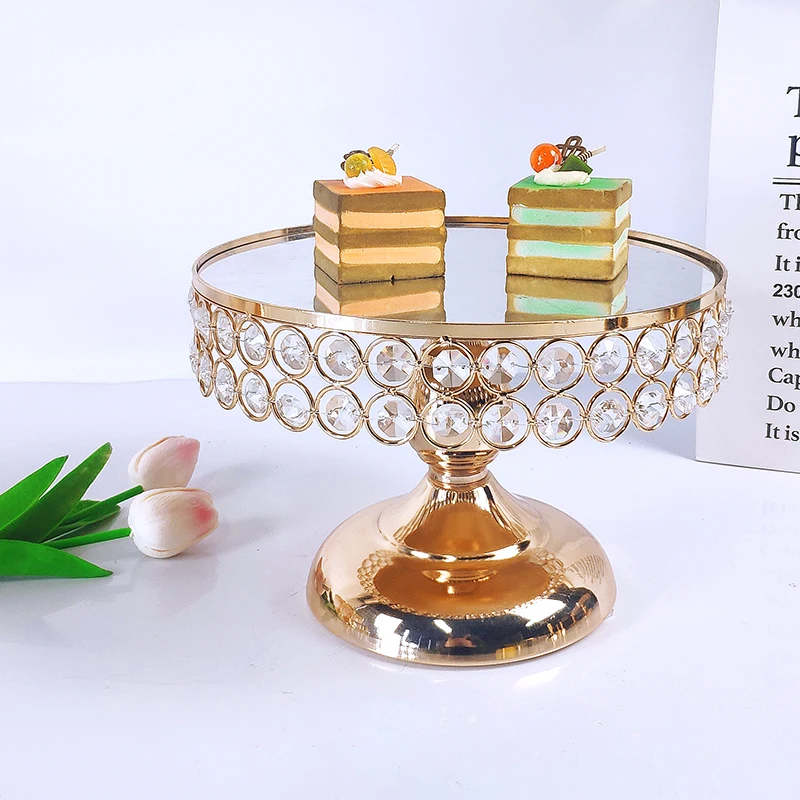 Золотая Античная металлическая круглая подставка для торта набор свадьбы дня
