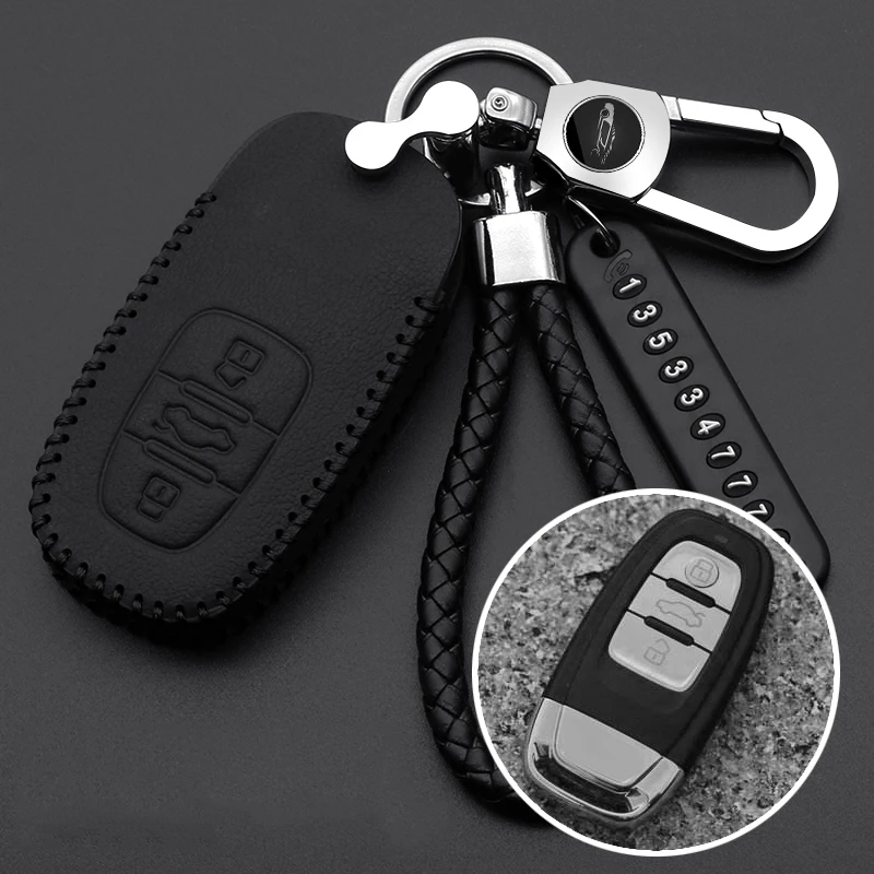 Световой кожаный чехол для автомобильных ключей Audi A5 Q7 S4 S5 A4 B9 A4L и формирующая