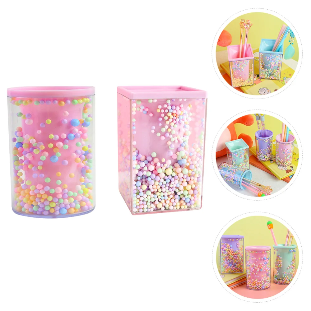 

2Pcs Acrylic Pen Canisters Ball Design Organizers Pen Holders Ornaments