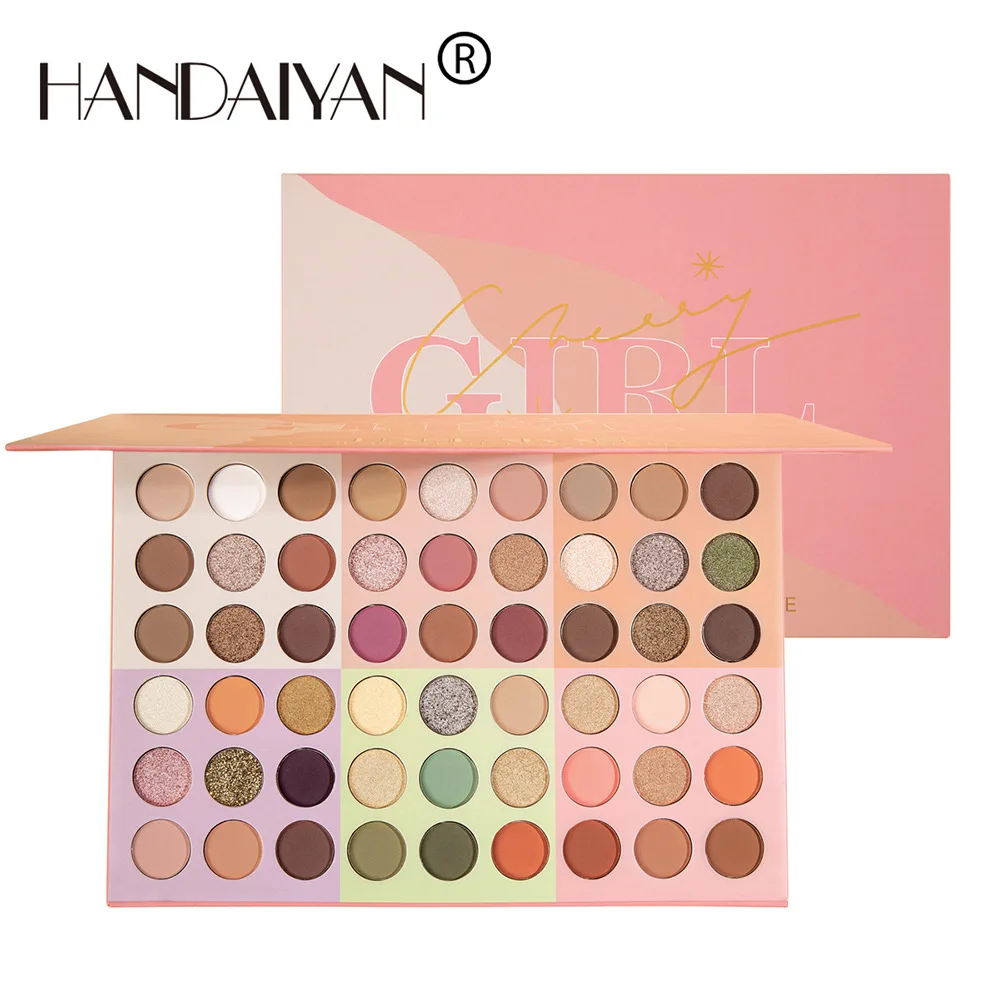 

HANDAIYAN 54 Colors Eye Shadow Palette Earth Color Pearl Matte Gold Onion Glitter Eyeshadow Make Up Palette