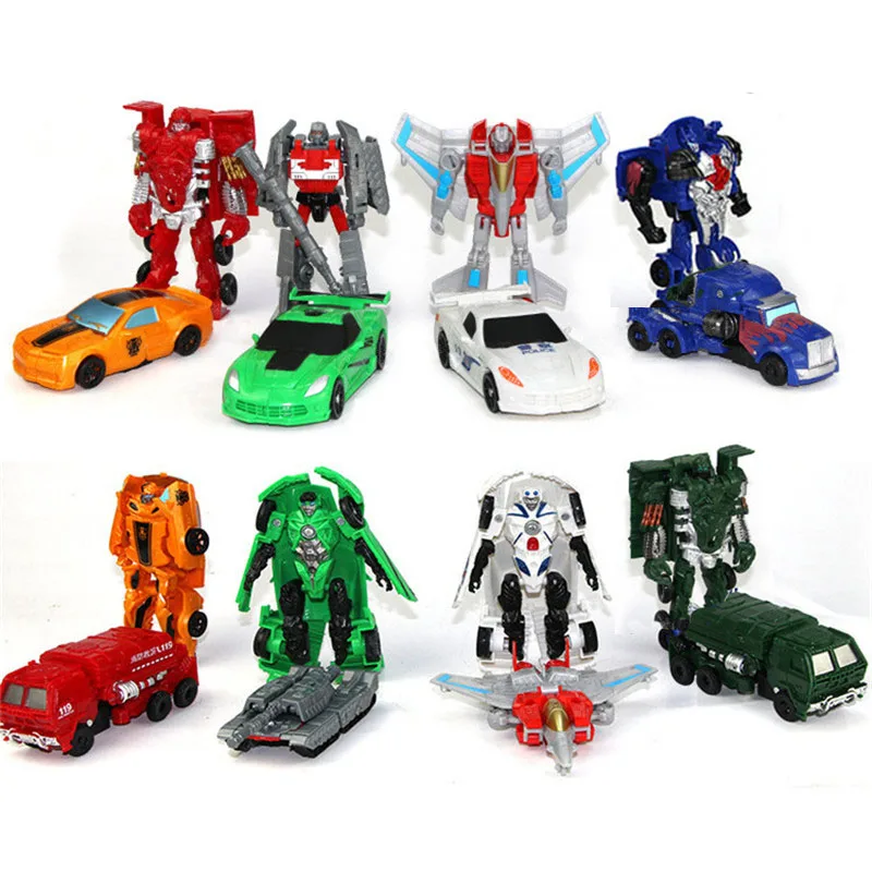 

1PC 10CM Transformation Model Robot Car Plastic Kid Classic Robot Car Toys Action Toy Boy'S Gift