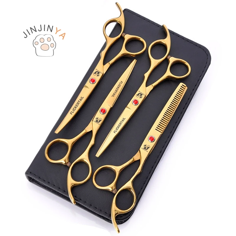 

Plating 6Inch Dog Grooming Scissors Stainless Steel Comb Thinning Pet Cat Barber Dog Grooming Scissors Kit For Dog Cutting Hair