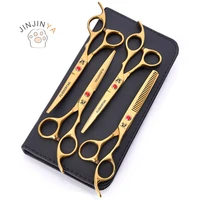 plating 6inch dog grooming scissors stainless steel comb thinning pet cat barber dog grooming scissors kit for pet cutting hair