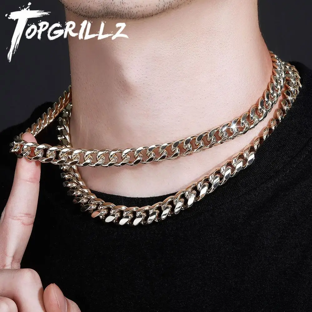 TOPGRILLZ Новинка 10 мм и 12 кубинская цепочка ожерелье со льдом из кубического