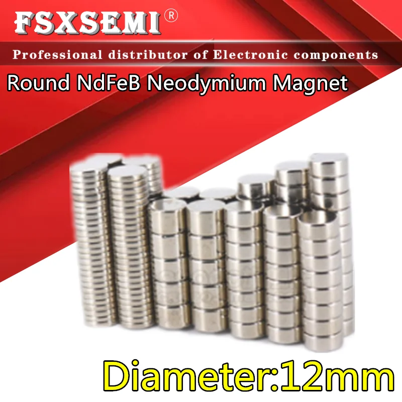 Круглый неодимовый магнит NdFeB диаметром 12 мм мощные редкоземельные постоянные