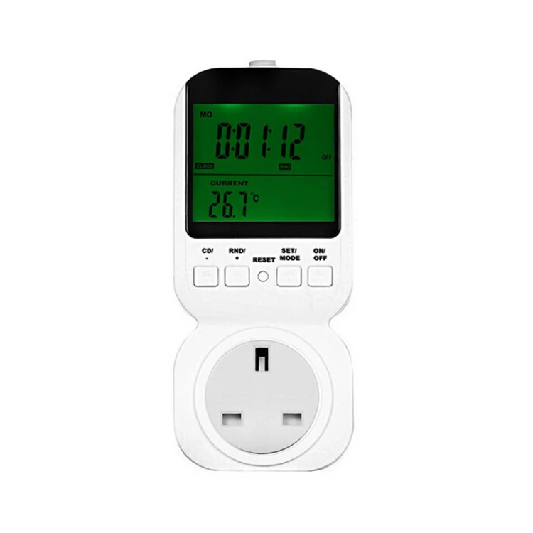 

LCD display multi-function thermostat timer switch socket