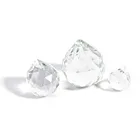 Прозрачная стеклянная люстра с гранеными кристаллами 203040 мм