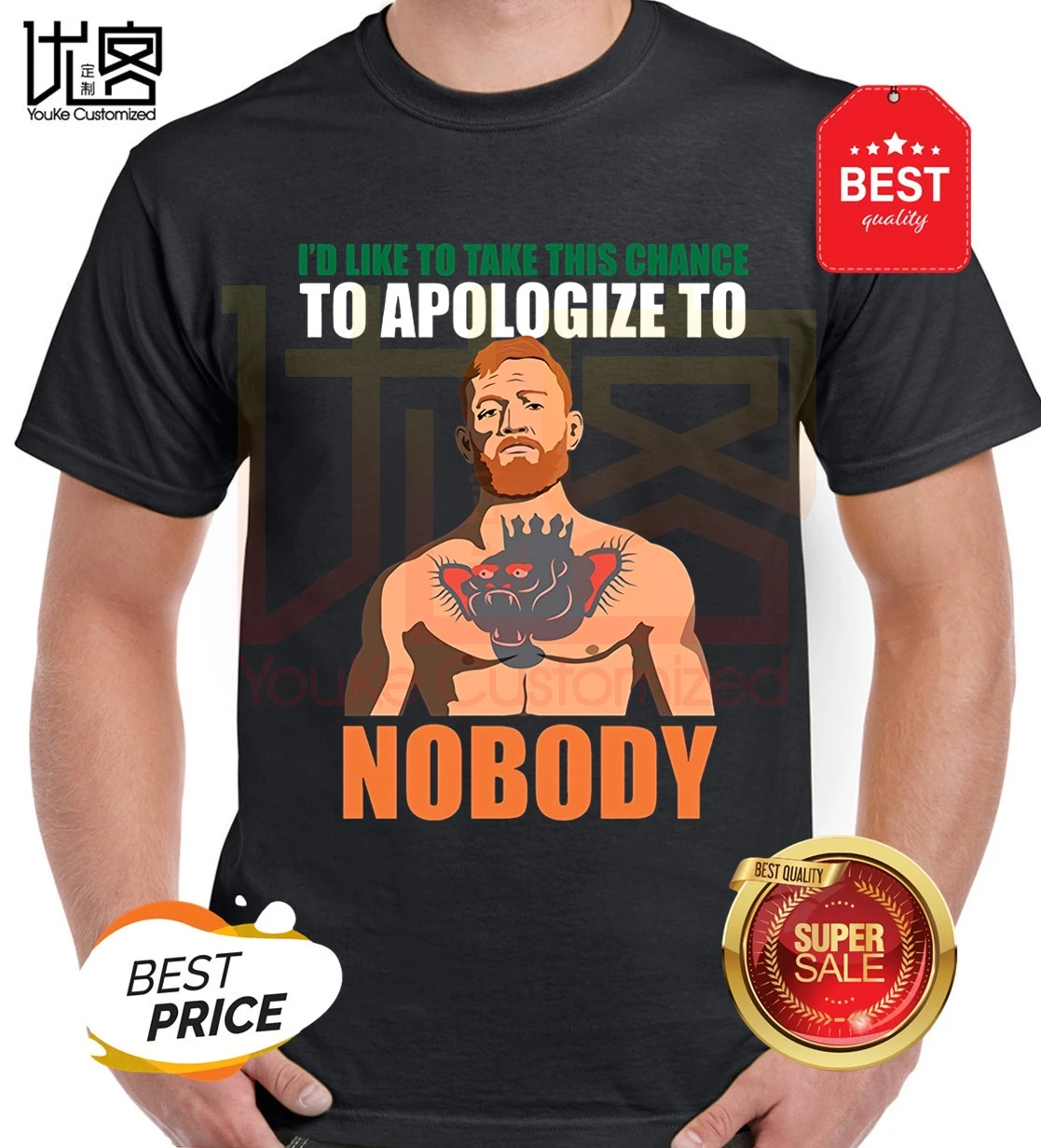 Футболка унисекс Conor Mcgregor с рисунком ирландской игры мужские и женские топы из 100%