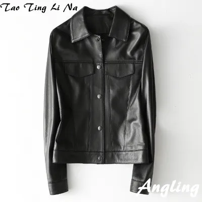 

Женская Весенняя куртка из натуральной овечьей кожи Tao Ting Li Na H26