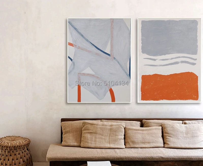 Ручная роспись абстрактные яркие оранжевые цветные Масляные картины