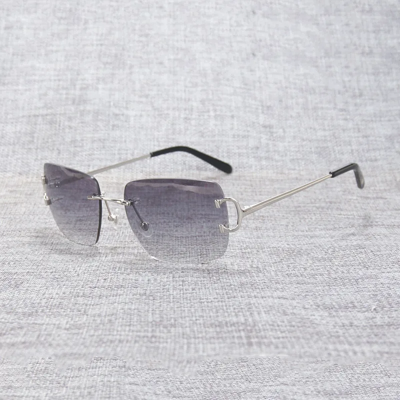 Винтажные Квадратные Солнцезащитные очки без оправы большие размеры мужские с