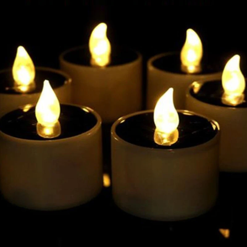 Светодиодный ные свечи светильник солнечные Пламенные для дома бара спальни