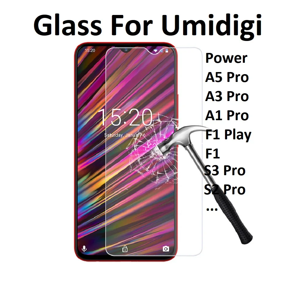 Для Umidigi power 9H закаленное стекло для A5 Pro F1 Play A1 A3 S2 S3 защита экрана One Max Pro|Защитные
