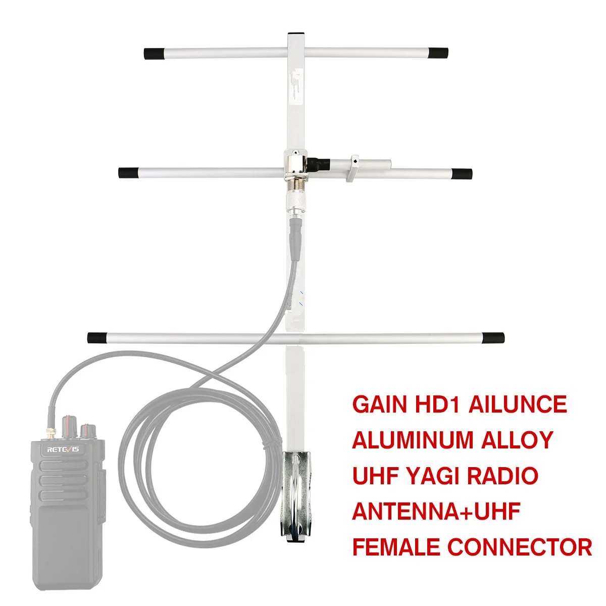Высокая усиление HD1 алюминиевый сплав UHF Yagi радио антенна+ разъем UHF Разъем сильный сигнал наружная телевизионная антенна