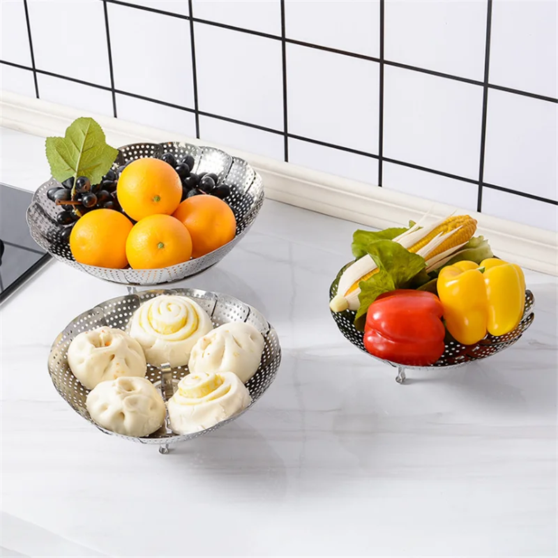 Кухонная Паровая корзина кухонная посуда складная для фруктов устройство
