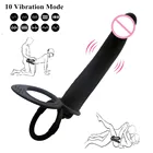 Анальная пробка, Анальная пробка, двойные кольца для мужчин, женщин, мужчин, гей, вибрирующие секс-игрушки для взрослых