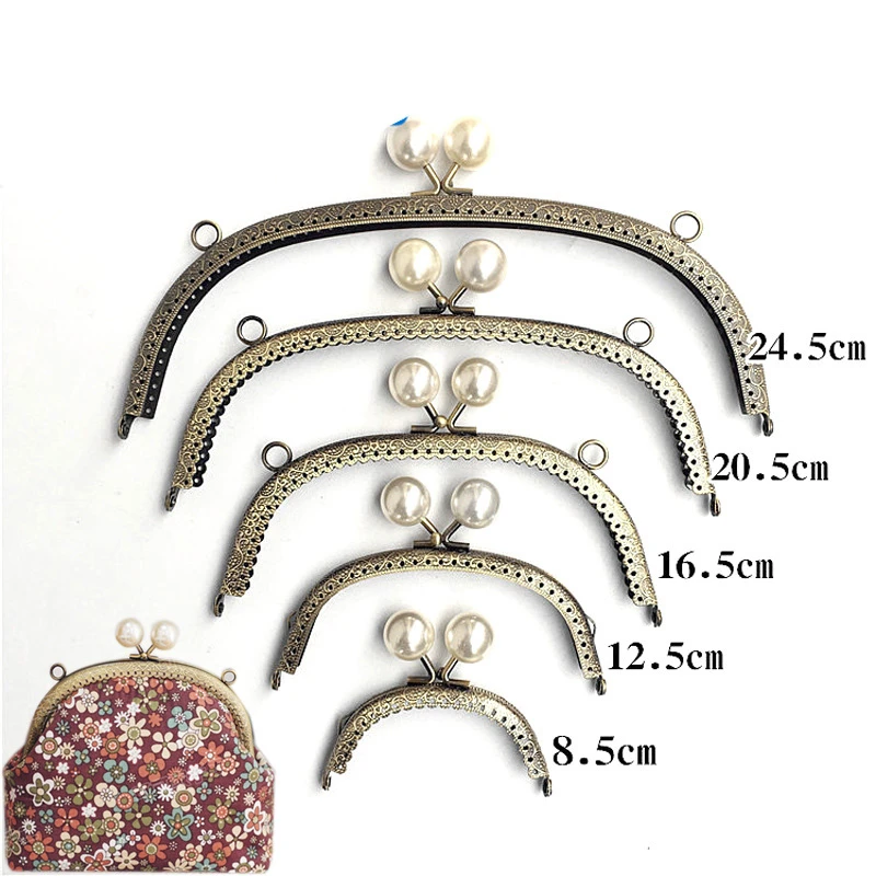 

Metal Purse Frame Handle Clutch DIY Replacement Bag Accessories Kiss Clasp Lock M-shaped HandBag Hardware