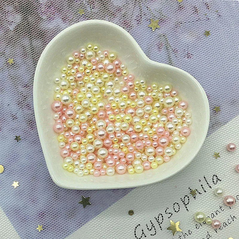 Круглые жемчужные бусины смешанных цветов 2/3/4/5 мм имитация жемчуга из смолы без