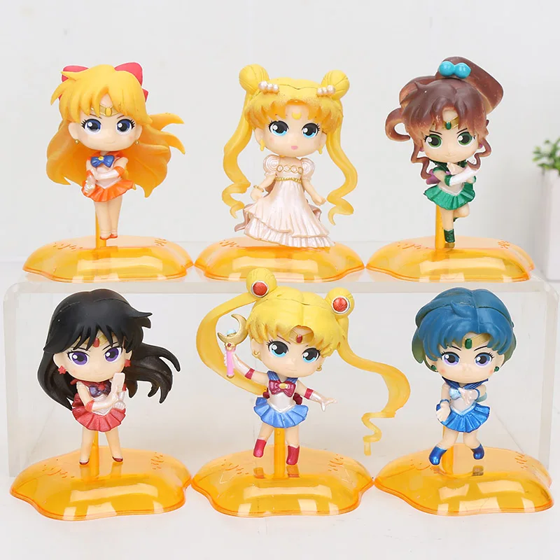 6 шт./компл. Аниме Фигурка Q version PrettyAngel модель куклы для украшения торта