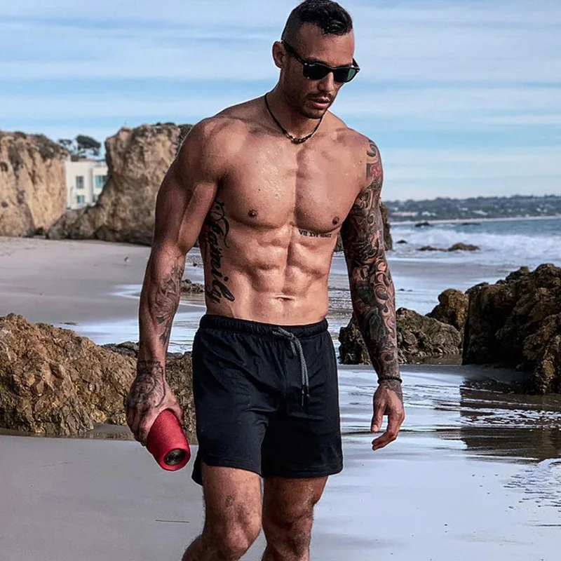 Новые мужские фитнес бодибилдинг спортивные шорты для спортзала летние сетчатые