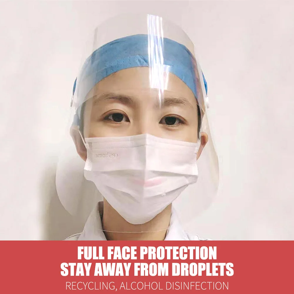 10 шт. прозрачная маска для лица с защитой от брызг Ультралегкая Полнолицевая