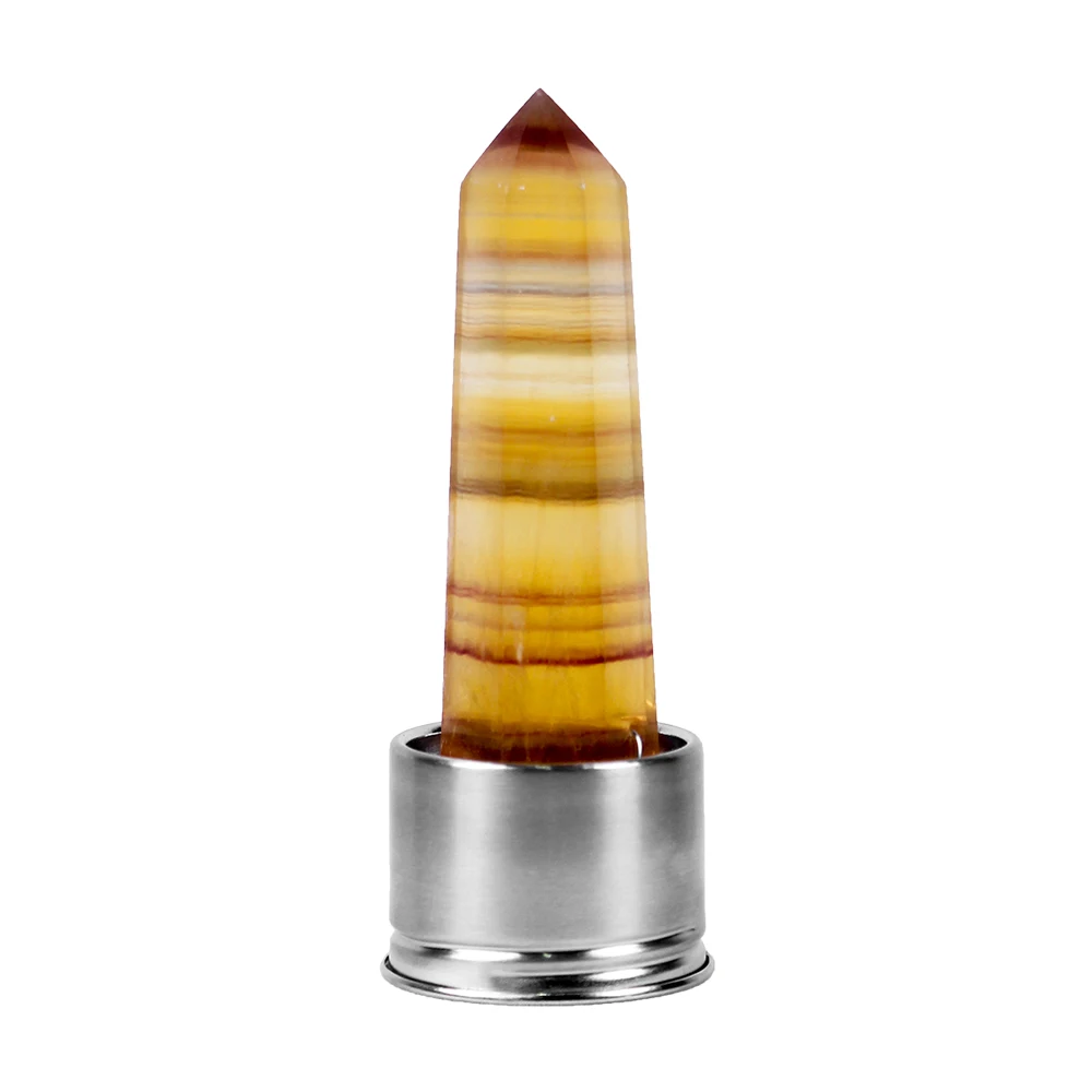 Yellow fluorite Натуральный кристалл Колонка энергия здоровый стакан для воды стеклянная бутылка для воды эликсир Кристалл обелиск палочка Исцеление натуральный драгоценный камень кварц - Цвет: Yellow fluorite