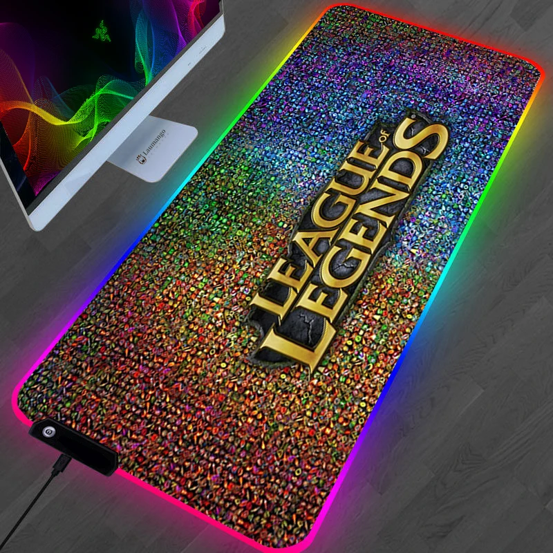 

Коврик RGB League of Legends коврик для мышек с аниме игровые аксессуары Mausepad PC Gamer коврик для мыши LOL CSGO