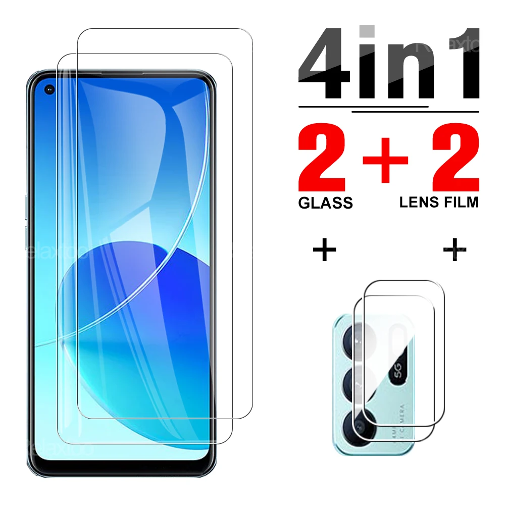 

4 в 1 закаленное защитное стекло для Oppo Reno 6Z 6,4 "Reno6 6 Z безопасный телефон Взрывозащищенная HD защита для экрана стекло для камеры