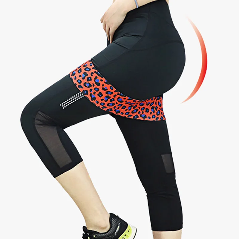 Новая эластичная Нескользящая лента для йоги с леопардовым принтом тренировок