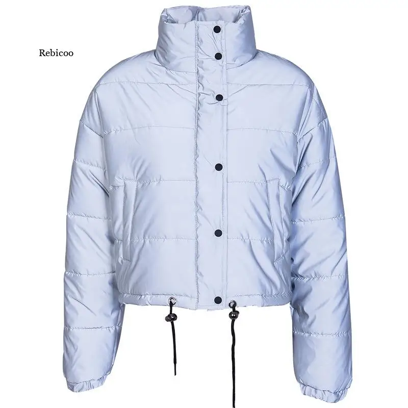 European and American Autumn and Winter New Reflective Warmth Padded Jacket Fashion Streetwear