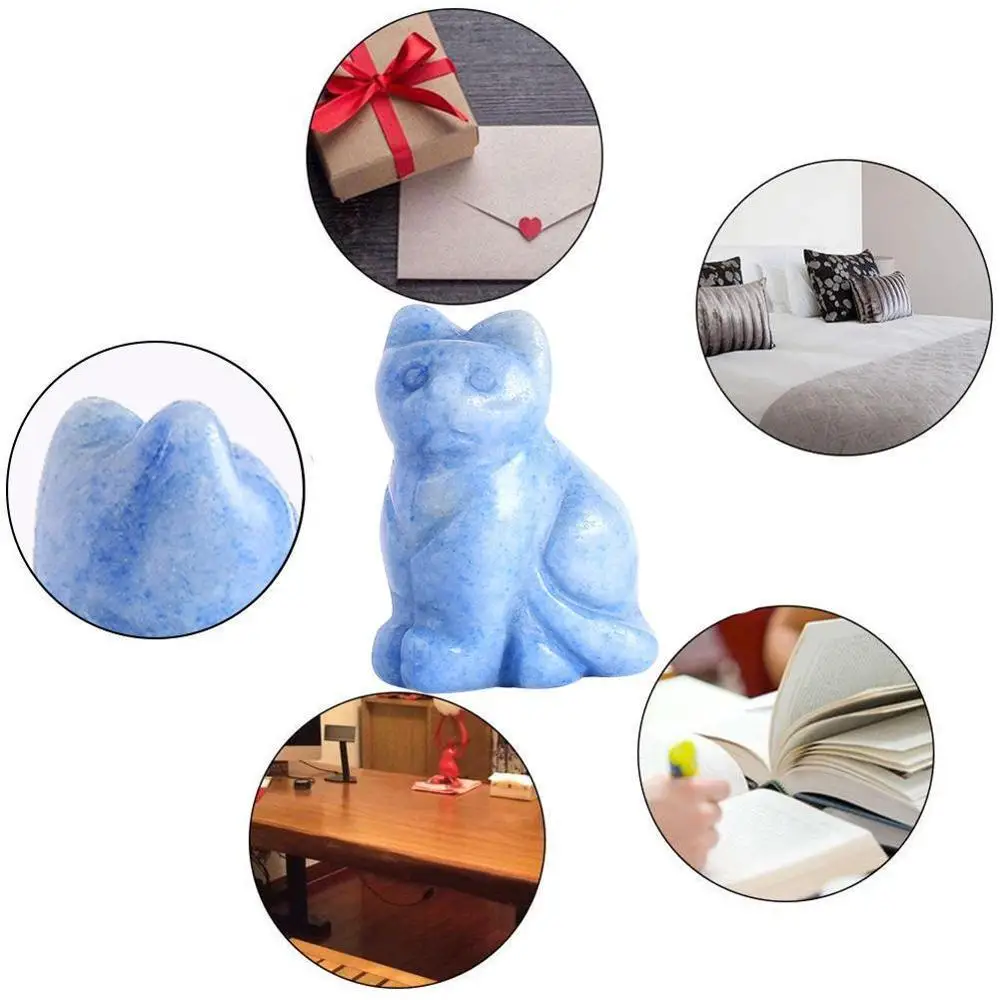 Милый котенок натуральный плавикового шпата с украшением в виде кристаллов