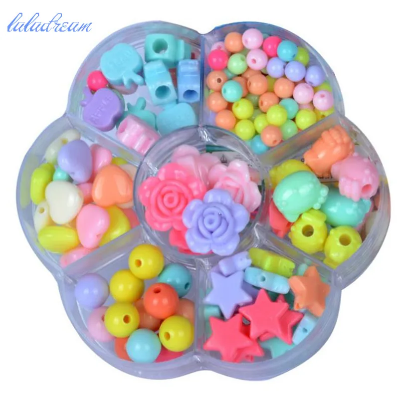 

Girl Colorful Plastic beads Toy DIY Bracelet Toys Early education handmade toys DIY beaded toy