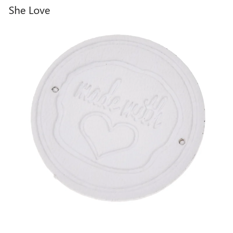 24 шт. круглые этикетки из искусственной кожи для джинсов и сумок|Этикетки одежды|