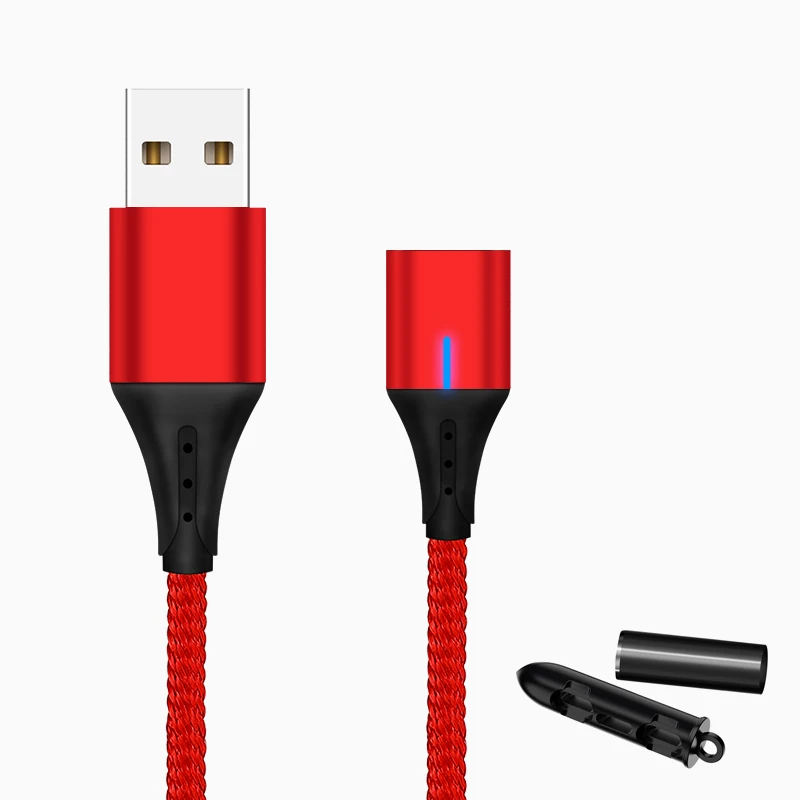 red no plug SUNPHG мобильного телефона 3A Магнитный кабель Зарядное устройство 2 м микро Тип usb C кабель для передачи данных для iPhone x samsung S8 S9 huawei Быстрая зарядка 3,0 - Цвет: red no plug